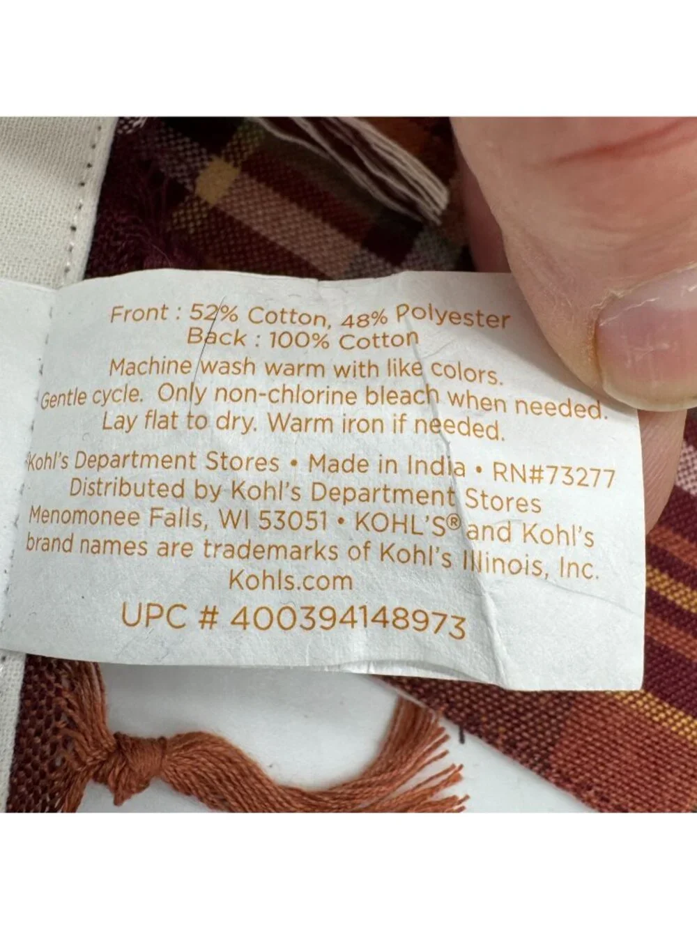 Lot Of 5 Celebrate Fall Together Plaid Woven Fringe Placemats Kitchen Decor